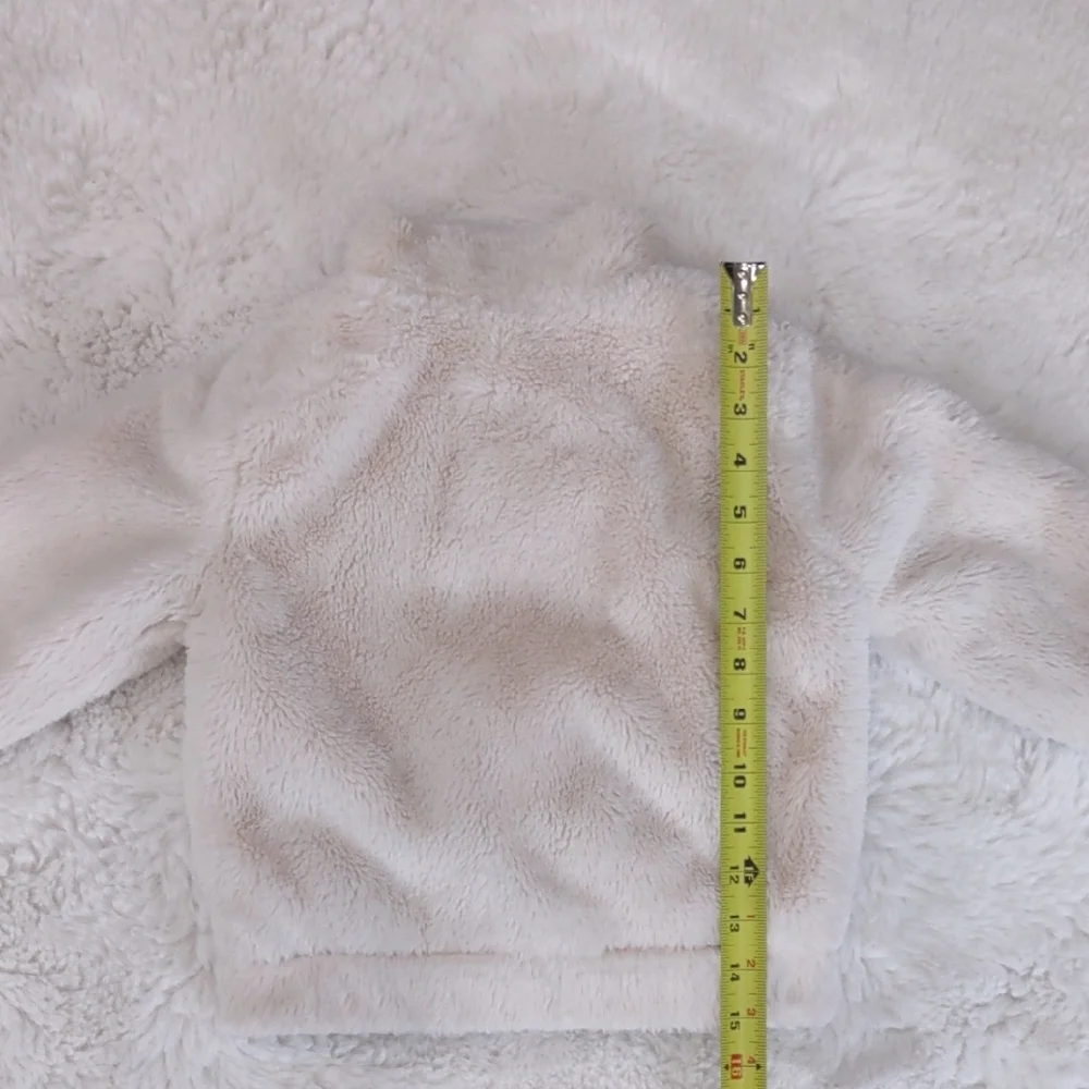 NIKE Cream and Black Fuzzy Jacket